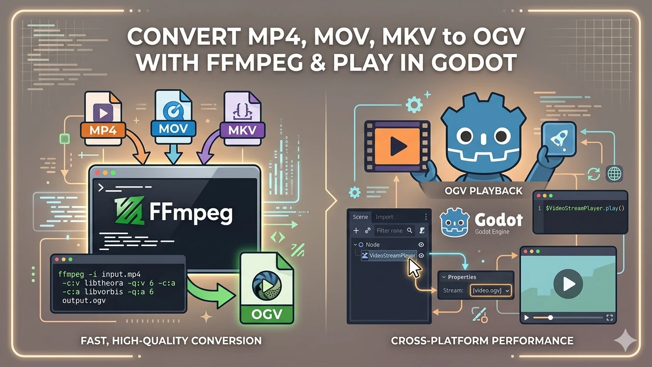 How to Convert MP4, MOV, MKV to OGV with FFmpeg and Play in Godot