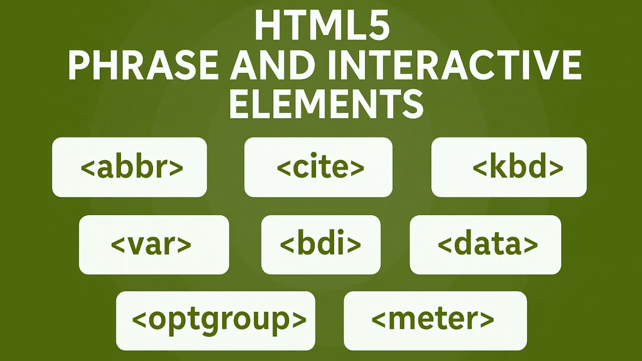 Rarely Used Obscure HTML Tags
